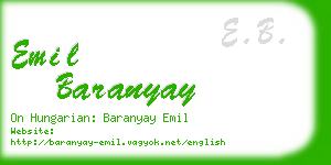 emil baranyay business card